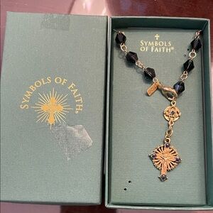 1928 Gold and Black Beaded Bracelet